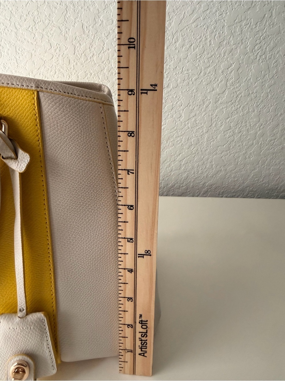Coach Margot Carryall Yellow & Cream Crossgrain Leather Tote Bag - Picture 7 of 14